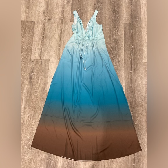 white house black market Blue Brown Ombré Column Dress size Xxs - Picture 14 of 14